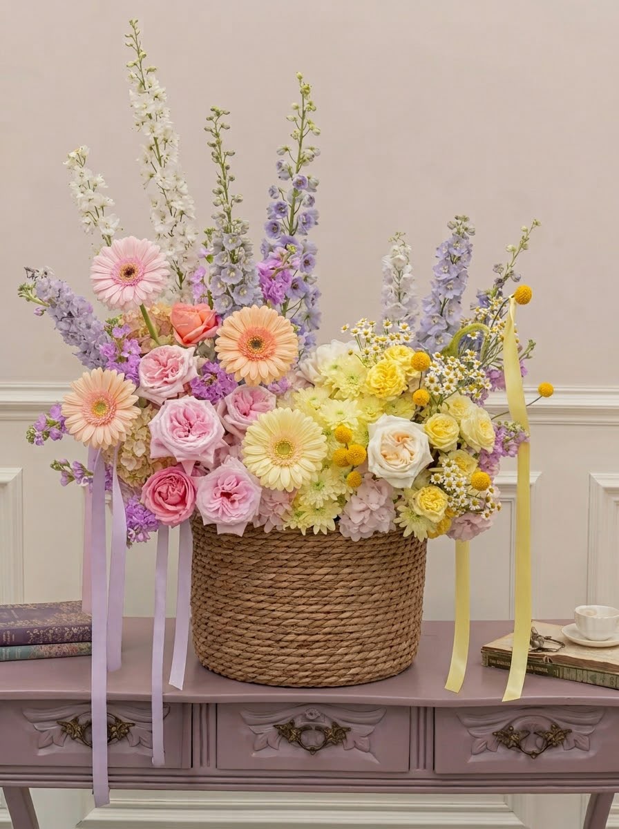 Pastel Meadow Basket
