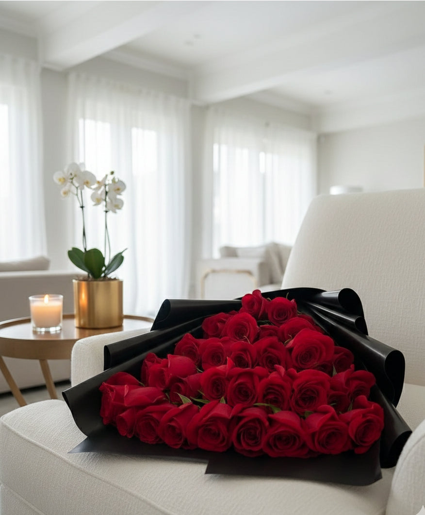The Midnight Crimson Bouquet